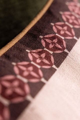 Detail of the border of the Beautiful Pansy Flower Cushion