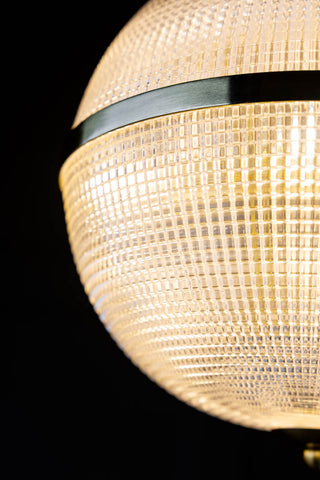 Close-up of the design of the Parisian Gold & Glass Pendant Ceiling Light.