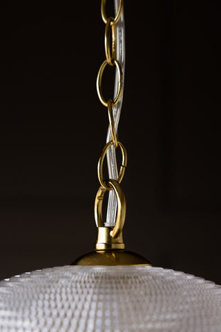 Close-up of the chain on the Parisian Gold & Glass Pendant Ceiling Light.