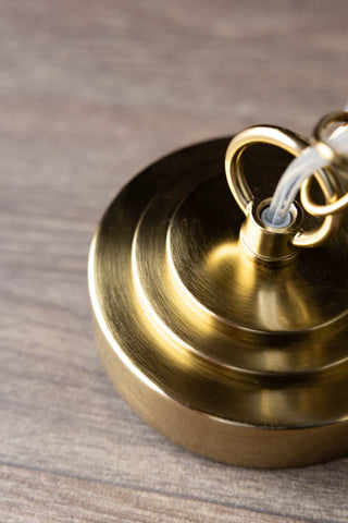 Close-up of the ceiling fixture on the Parisian Gold & Glass Pendant Ceiling Light.