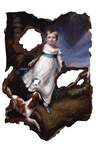 Cutout of the Pastoral Cowhide Rug on a white background.