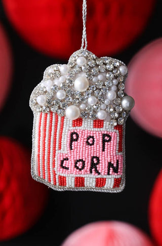 Lifestyle image of the Pearl Embroidered Popcorn Christmas Decoration