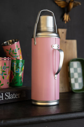 Image of the Pink Painted Bird Decorative Flask