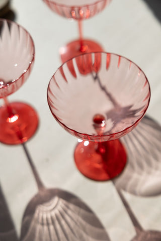 Close-up image of the Pink Champagne Glass