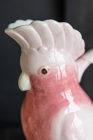 Detail image of the Pink Cockatoo Carafe Jug