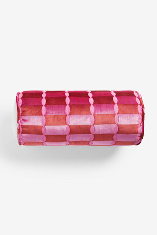 Cutout image of the Pink Deco Cut Velvet Bolster