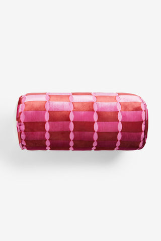 Cutout image of the back of the Pink Deco Cut Velvet Bolster