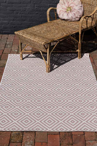 Image of the Pink Diamond Indoor/Outdoor Garden Rug - 3 Sizes Available