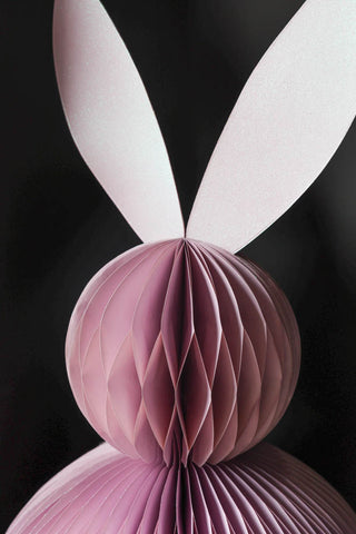 Close-up image of the Pink Easter Bunny Honeycomb Decoration
