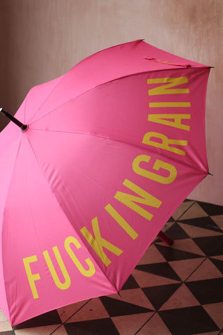 Lifestyle image of the Pink Fucking Rain Umbrella