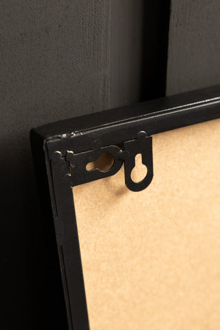 The back fixings on the Pink Ornate Print Frame Mirror. 