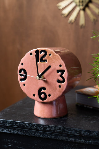 Lifestyle image of the Pink Retro Clock