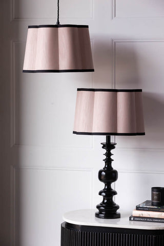 Detail image of the Blush Pink Scalloped Lampshade