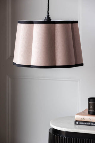 Image of the Blush Pink Scalloped Lampshade