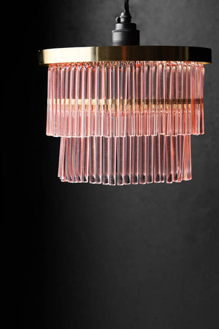 Image of the Pink Tiered Glass Easyfit Ceiling Light Shade