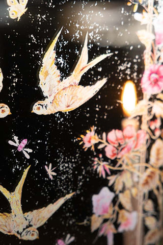 Image of the pattern on the Beautiful Birds & Pink Flowers Decorative Mirror