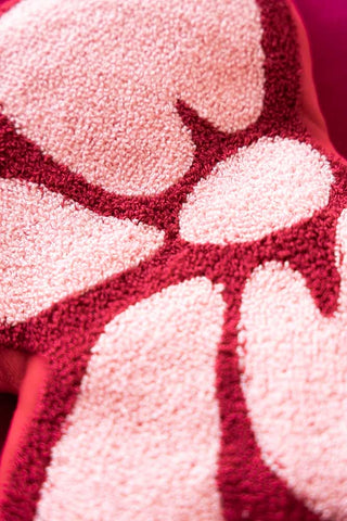 Close-up image of the Pink & Red Bow Shape Microwaveable Wheat Bag