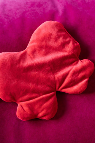 Image of the back of the Pink & Red Bow Shape Microwaveable Wheat Bag