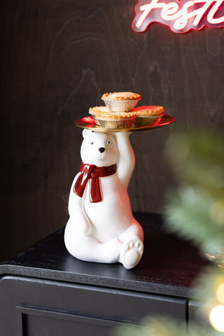 Lifestyle image of the Polar Bear Butler Christmas Decoration