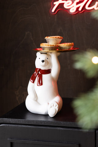 Lifestyle image of the Polar Bear Butler Christmas Decoration