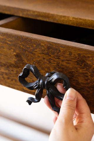 Lifestyle image of the Pretty Black Bow Cupboard/Drawer Knob