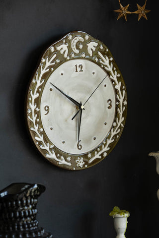 Image of the Folk Birds Ceramic Clock