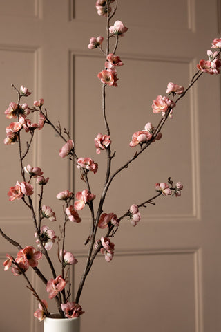 Image of the Pretty Faux Cherry Blossom Stem in Pale Pink in a vase