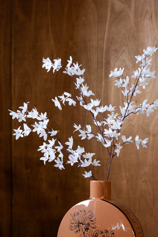 Image of the Pretty Faux Flower Spray in White in a vase