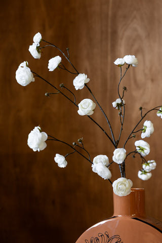 Image of the Pretty Faux Ranunculous Stem in White in a vase