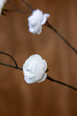Close-up image of the Pretty Faux Ranunculous Stem in White