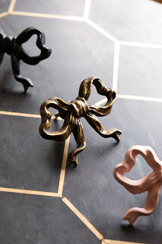 Close-up image of the Pretty Gold Bow Cupboard/Drawer Knob