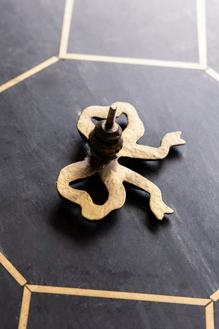 Image of the back of the Pretty Gold Bow Cupboard/Drawer Knob