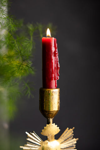 Image of the candle holder on the Pretty Gold Milagro Heart Candle Holder