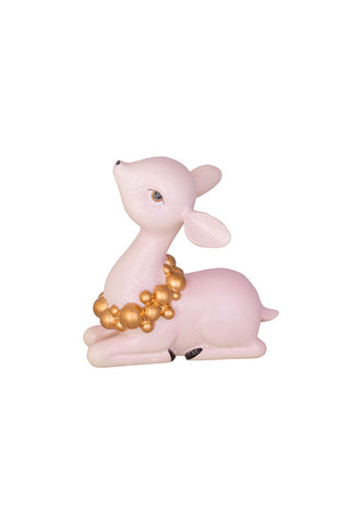 Image of the Pretty Pink Sitting Deer Ornament on a white background