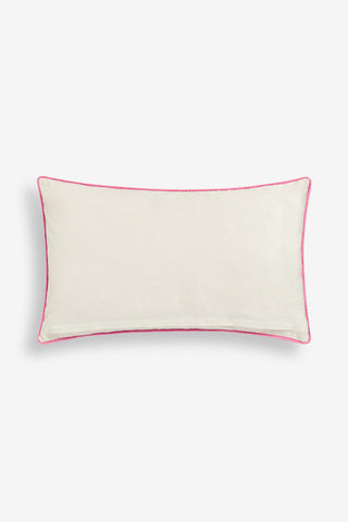 Image of the back of the Queen Of Hearts Cushion on a white background.
