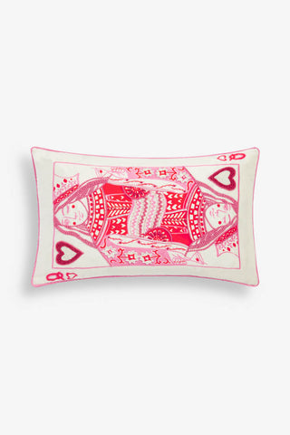 Image of the Queen Of Hearts Cushion on a white background