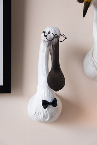 Image of the Quirky Bird With Spectacles & Bow Tie Wall Art on a wall