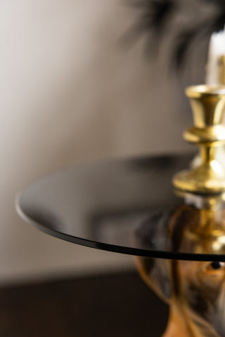 The glass top of the Quirky Dog Side Table.