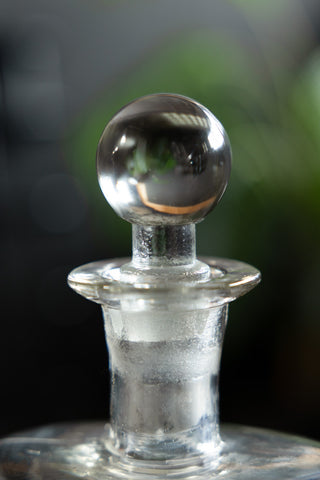 Close-up of the stopper on the Quirky 'Poison' Glass Decanter.