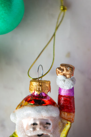 Image of the top of the Rainbow Santa Christmas Decoration