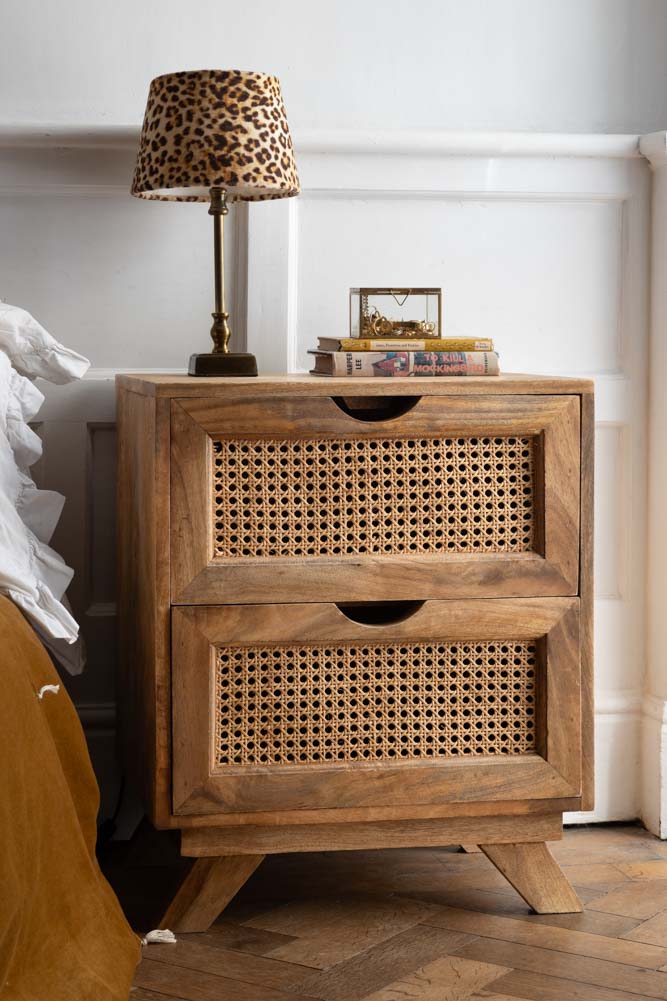 Rattan Drawer Bedside Table Rockett St George