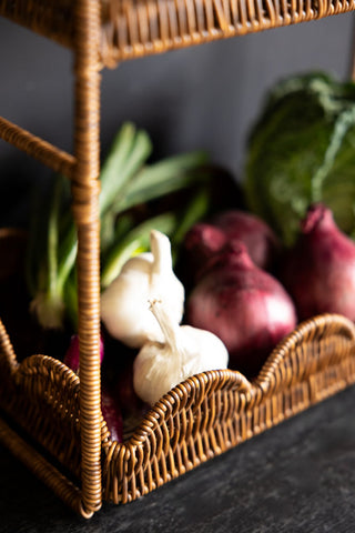 Image of the Rattan-Style Kitchen Storage Shelves