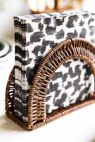 Close-up image of the Rattan-Style Napkin Holder
