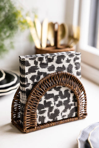 Image of the Rattan-Style Napkin Holder holding napkins