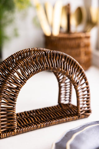 Detail image of the Rattan-Style Napkin Holder