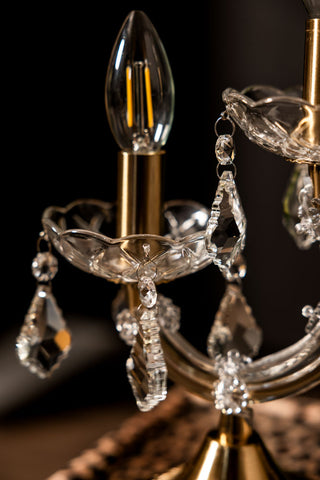 Close-up of the decorative details on the Rechargeable Ornate Branch Table Lamp.