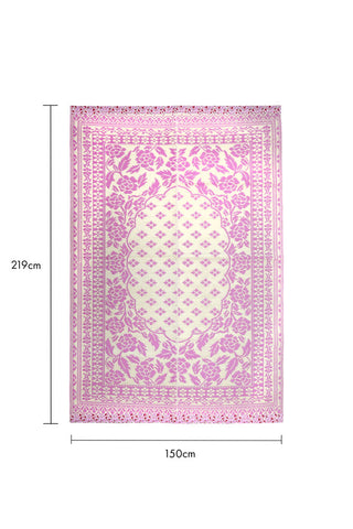 Image of the Recycled Plastic Garden Rug In Pink on a white background