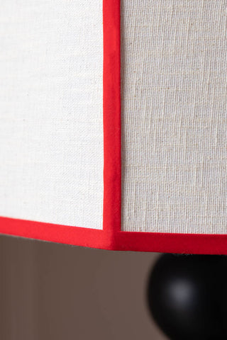 Close-up image of the Red Contrast Linen Lampshade