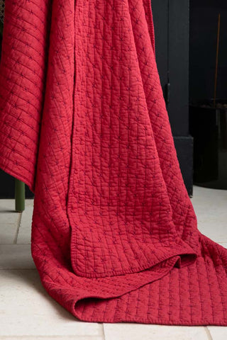 Image of the Red Cross-Stitch Cotton Quilt