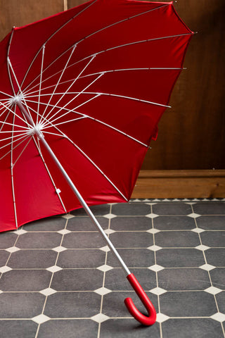 The inside of the Red Heart Umbrella. 